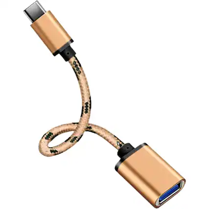 Front. Sanoxy - Type C USB-C 3.1 Male To USB 3.0 Type A Female OTG Converter Adapter Cord Cable (Gold) - Gold.