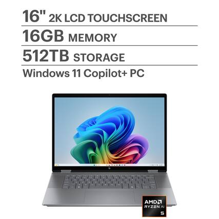 16" 2K LCD TOUCHSCREEN
16GB MEMORY
512TB STORAGE
Windows 11 Copilot+ PC
AMD RYZEN 5