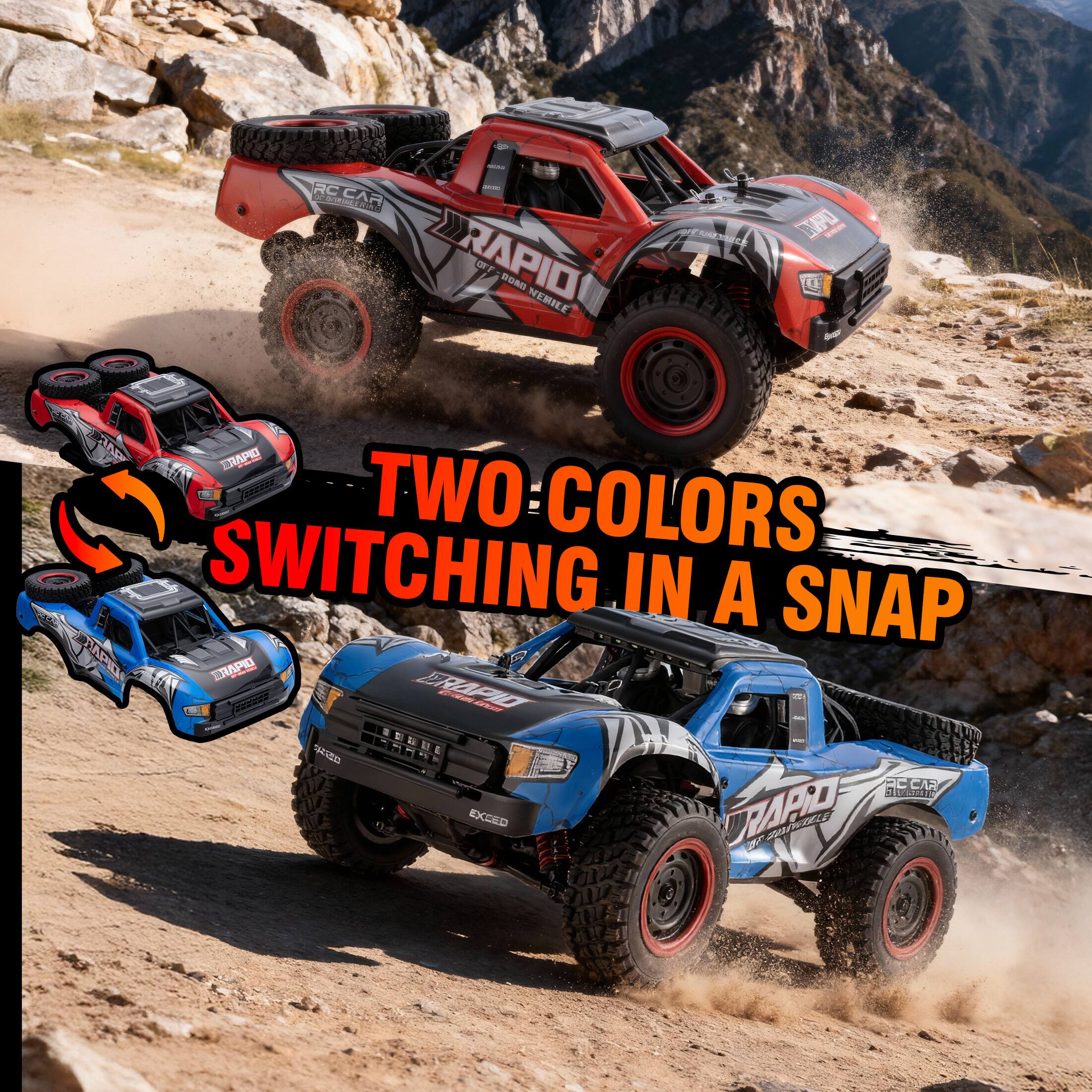 RC CAR - RAPID  
TWO COLORS SWITCHING IN A SNAP