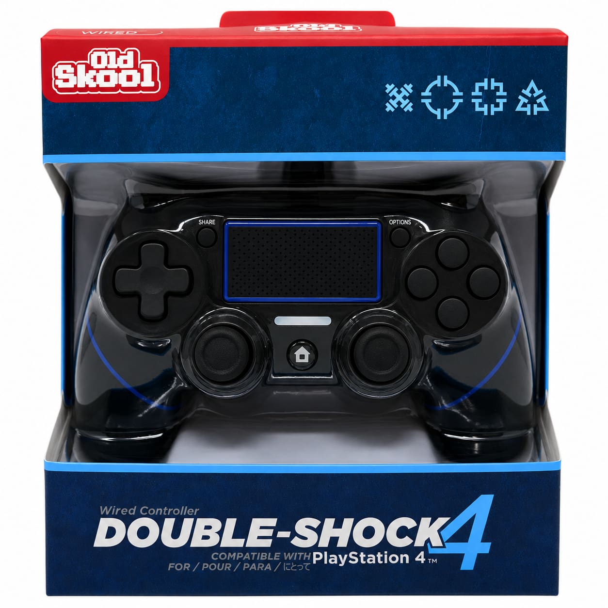 Old Skool - Wired Controller for PS4 - Jet Black