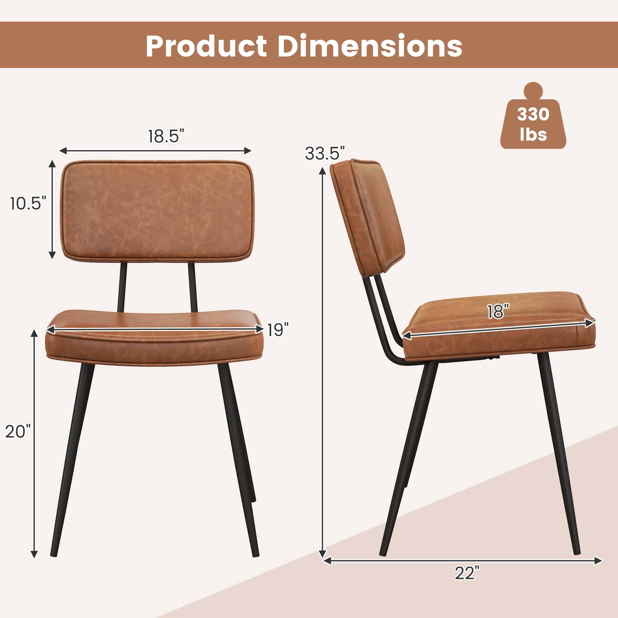 Product Dimensions

- 18.5" (width)
- 33.5" (height)
- 330 lbs (weight)
- 10.5" (depth)
- 19" (seat width)
- 20" (leg height)
- 18" (seat depth)
- 22" (leg width)