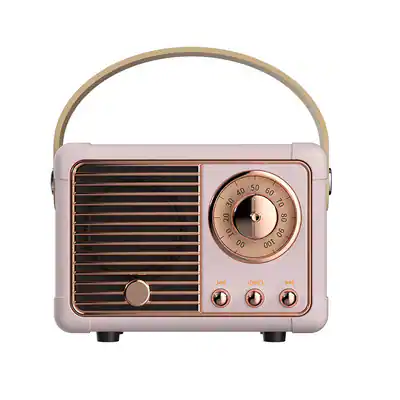 Front. Cluzine - Retro Bluetooth Speaker, Portable Vintage Radio with 360° HiFi Sound, Bluetooth 5.0, TF for Home.