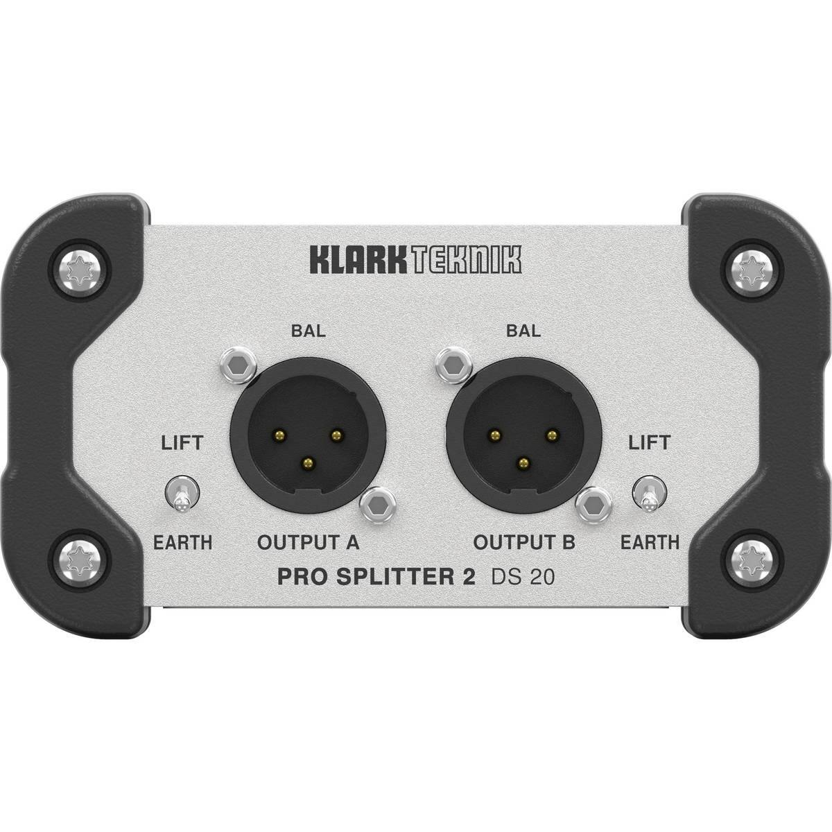 KLARK TEKNIK  
BAL  
BAL  
LIFT  
LIFT  
EARTH  
OUTPUT A  
OUTPUT B  
PRO SPLITTER 2 DS 20  
EARTH
