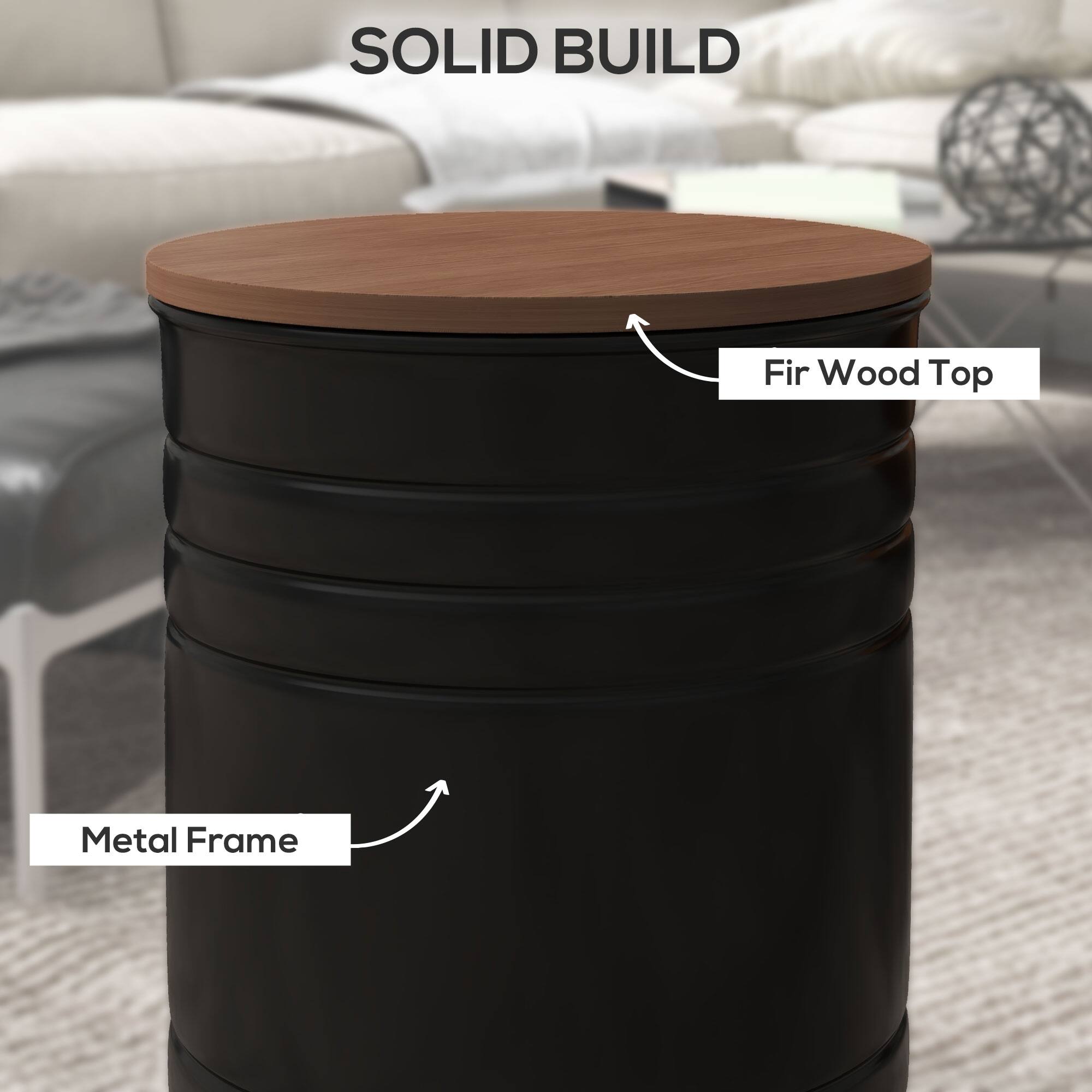 SOLID BUILD
Fir Wood Top
Metal Frame