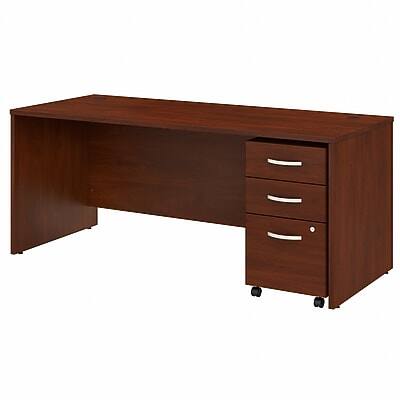 Front. Bush Business Furniture - 72"W Office Desk with Mobile File Cabinet(STC013HCSU) - Ash Gray.