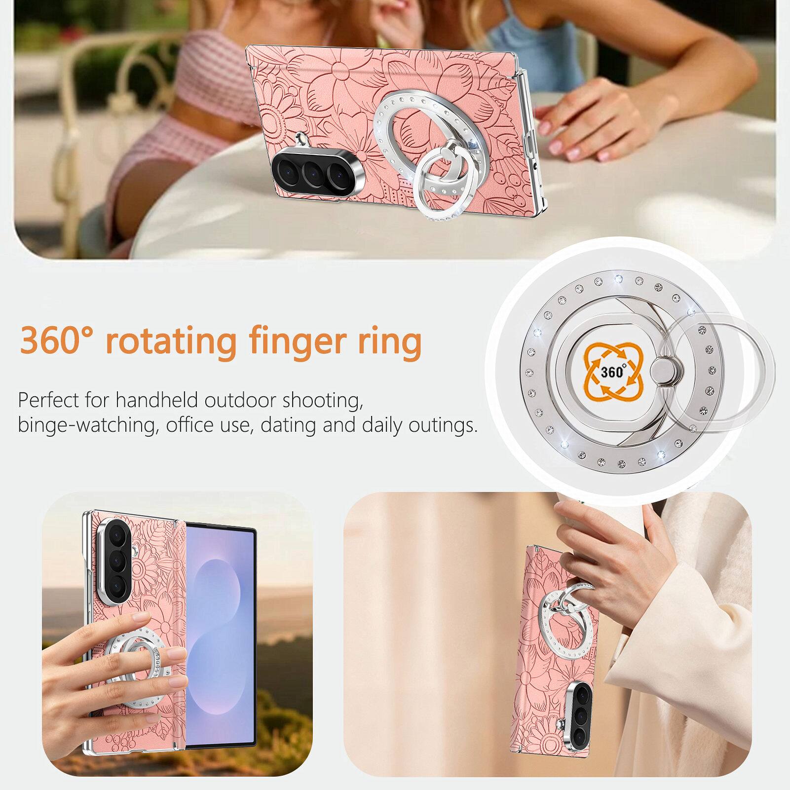 360° rotating finger ring  
Perfect for handheld outdoor shooting, binge-watching, office use, dating and daily outings.