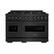 Front. ZLINE - 48 in. Wide 8 Burner ZLINE Classic Double Oven Dual Fuel Range in Black Stainless (CDRB-BR-48) - Black Stainless Steel.