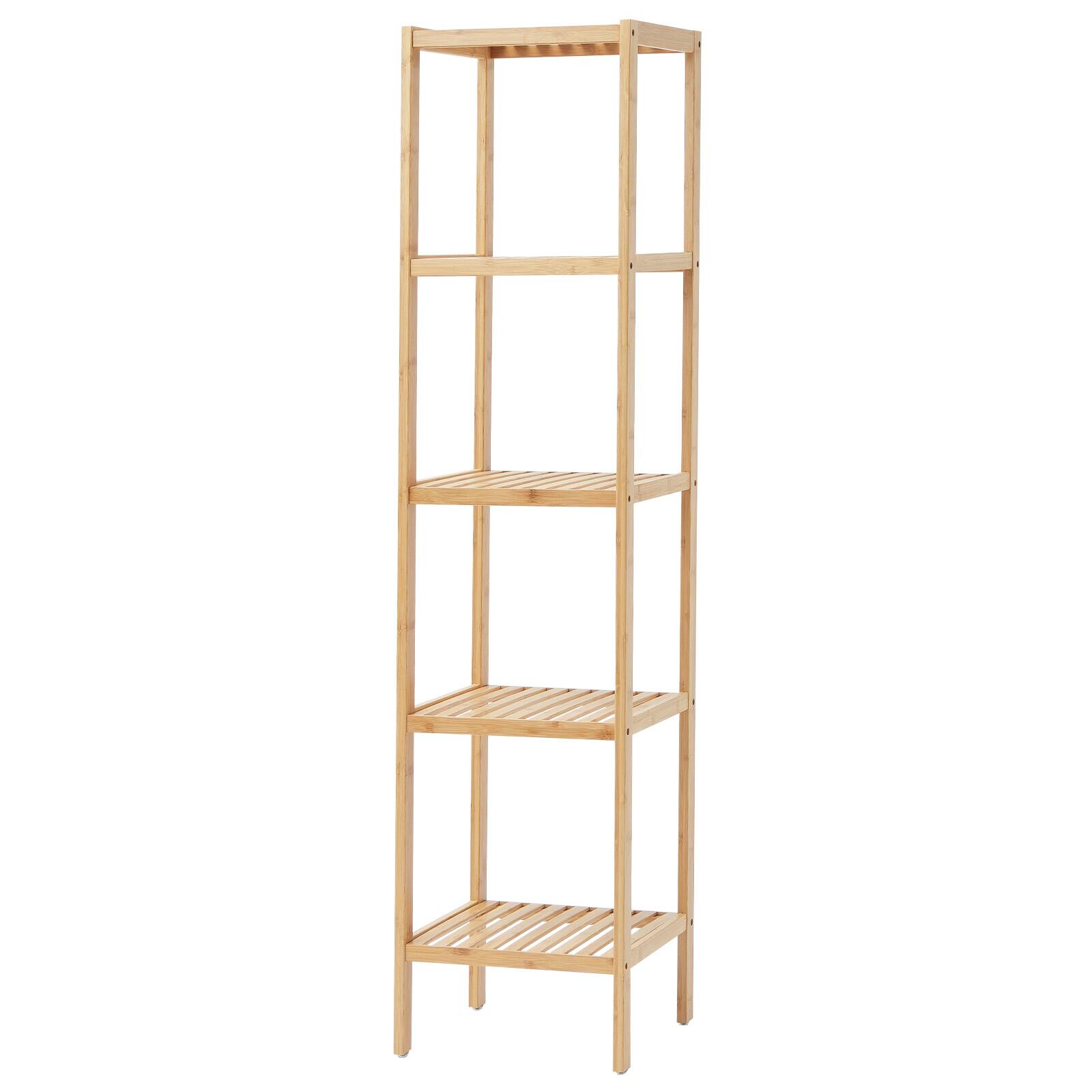 Alt View 5. VEVOR - 5-Tier Bathroom Standing Shelf, Narrow Shelving Unit, Display Storage Rack Organizer, Freestanding Flower Plant Stand - Black and white.