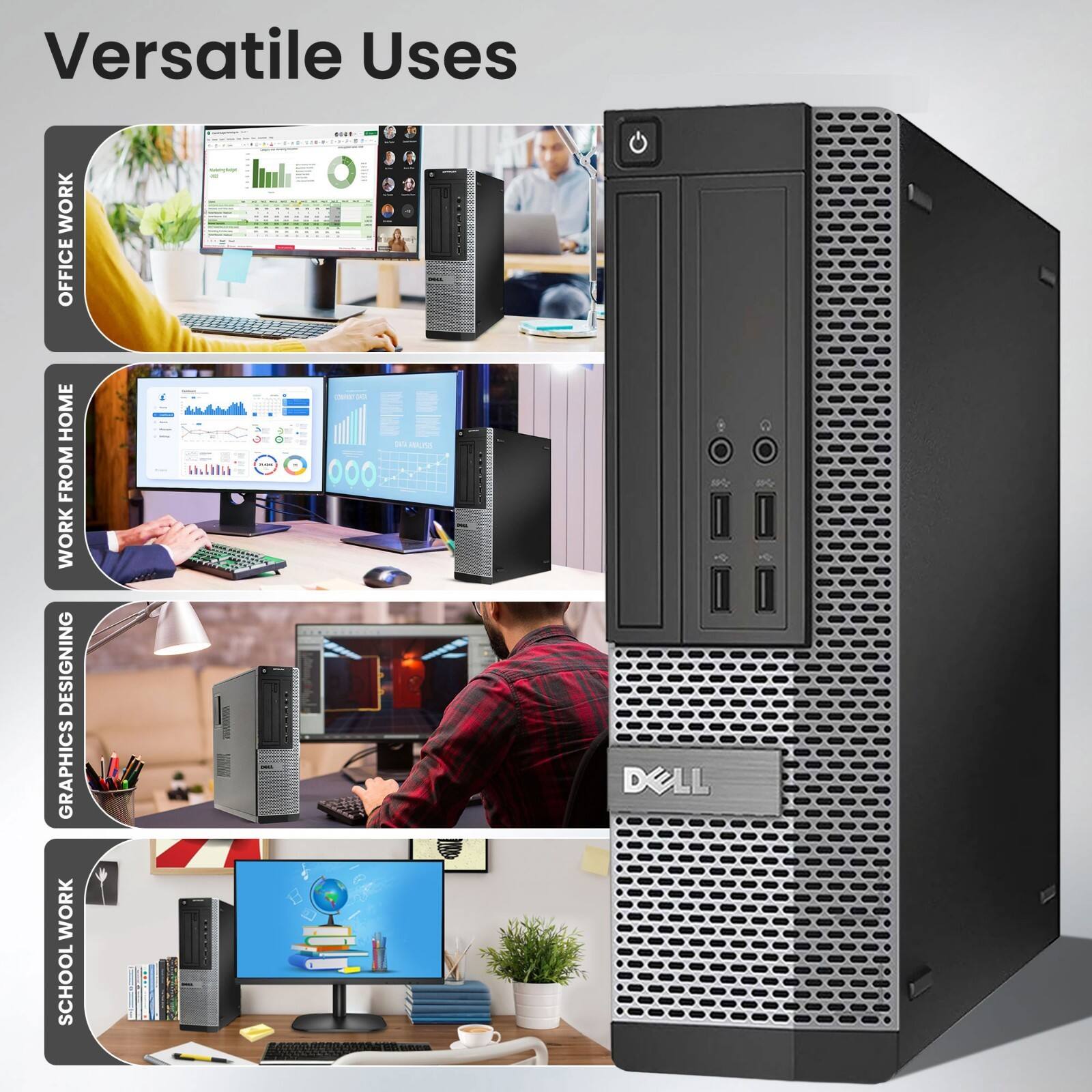 Versatile Uses

- OFFICE WORK
- WORK FROM HOME
- GRAPHICS DESIGNING
- SCHOOL WORK

DELL