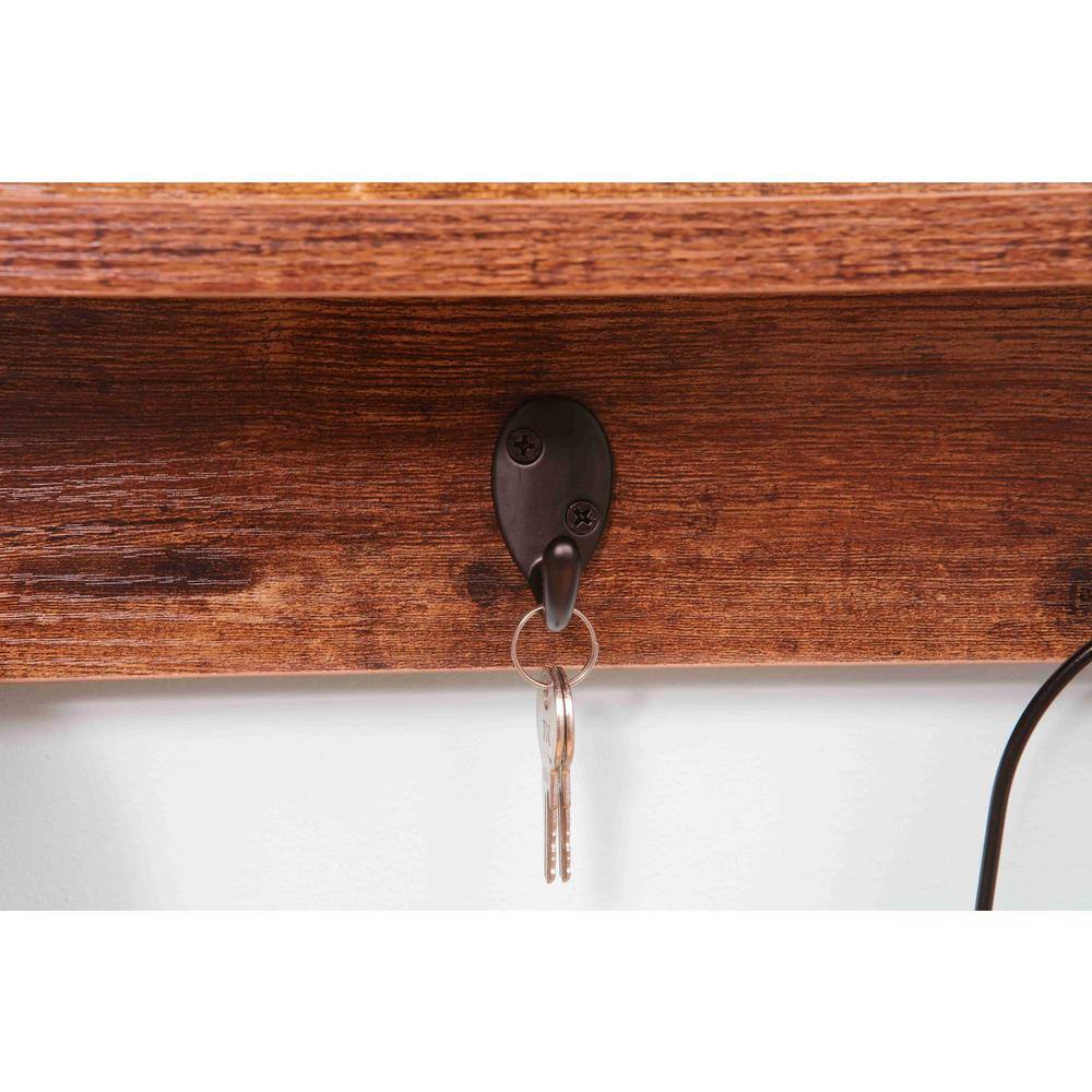 Alt View 1. JJS - Floating Book Shelf Coat Rack - Rusticbrown/Black.
