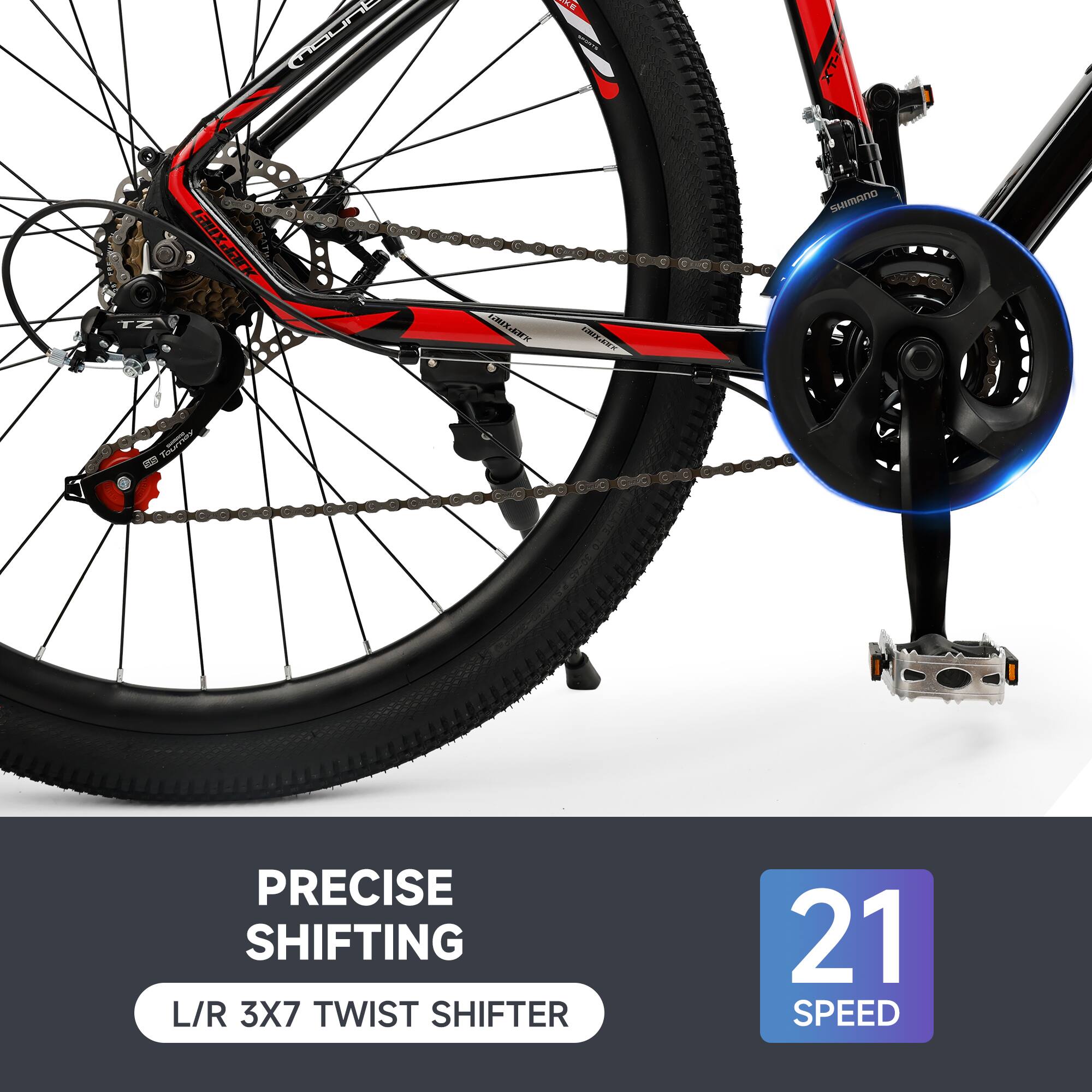 PRECISE SHIFTING  
L/R 3X7 TWIST SHIFTER  
21 SPEED