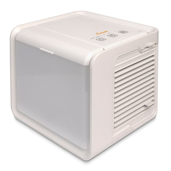Front. CRANE - Desktop Air Cooler & Humidifier - White.