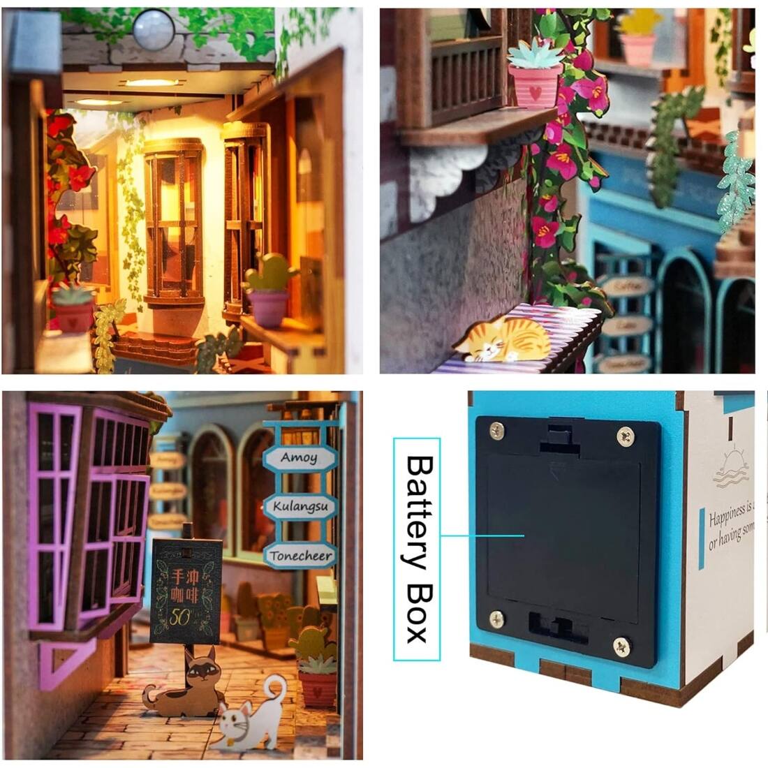 Alt View 1. 3D Puzzle - DIY 3D Book Nook Kit Island of Love Cafe 83pcs.