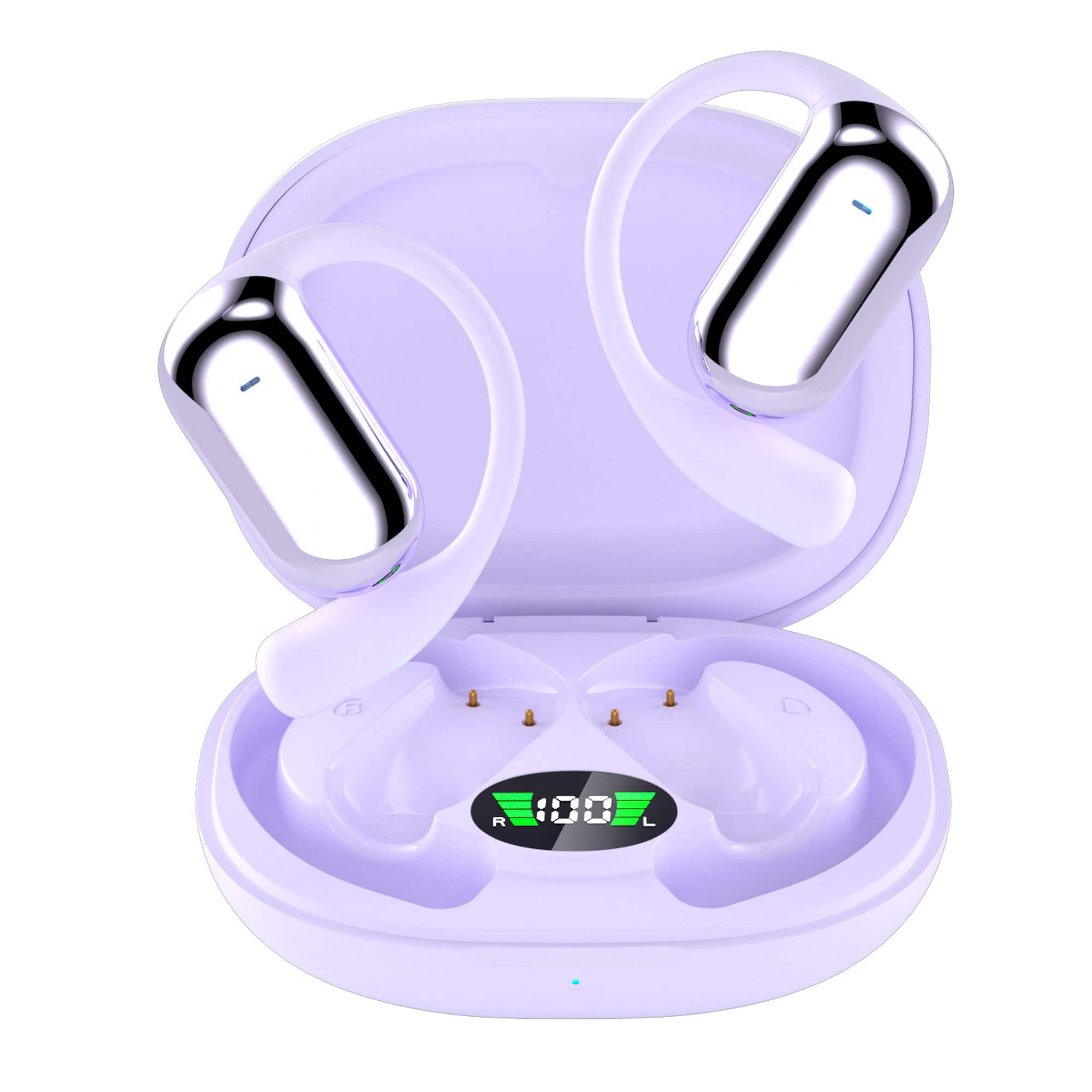 YONWAY - Long Battery Life Open-Ear Bluetooth Earbuds with AI Translation, Stereo Surround Sound, LED Digital Display for Office