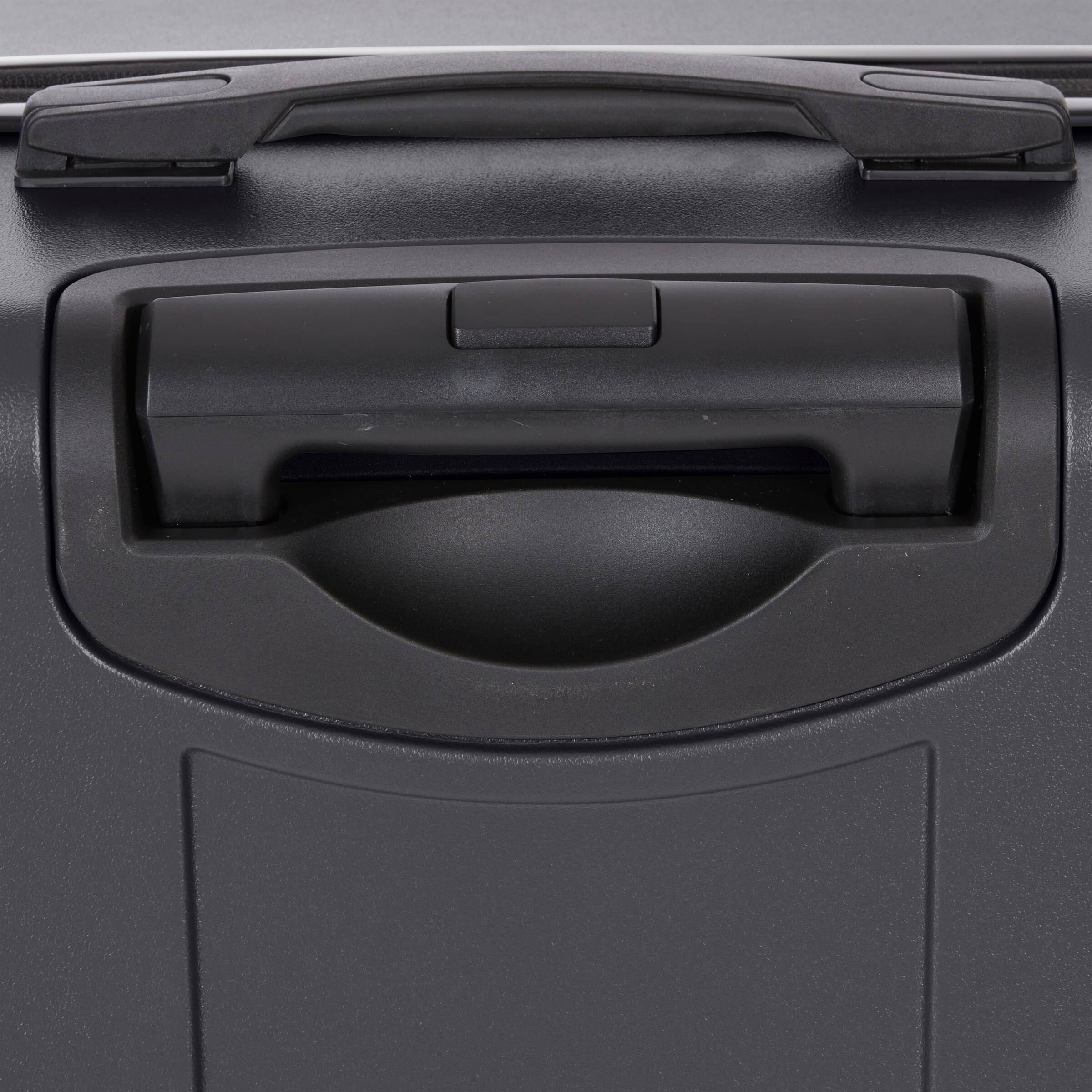 Left. Roberto Cavalli - 3 Piece Luggage Set with Expandable Hard Shell & 8 Spinner Wheels - BLACK.