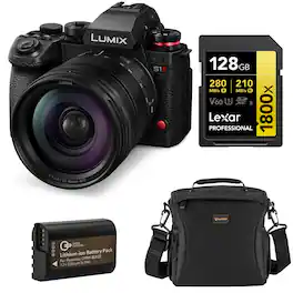 Bundle - Panasonic - LUMIX S1II Camera w/S 24-60mm f/2.8 Lens, w/Battery & 128GB Card