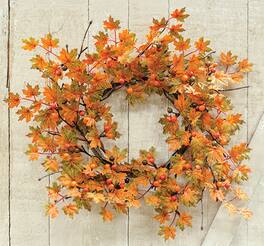 BreeBe - Mini Maple & Berries Wreath 15" - Yellow, Orange