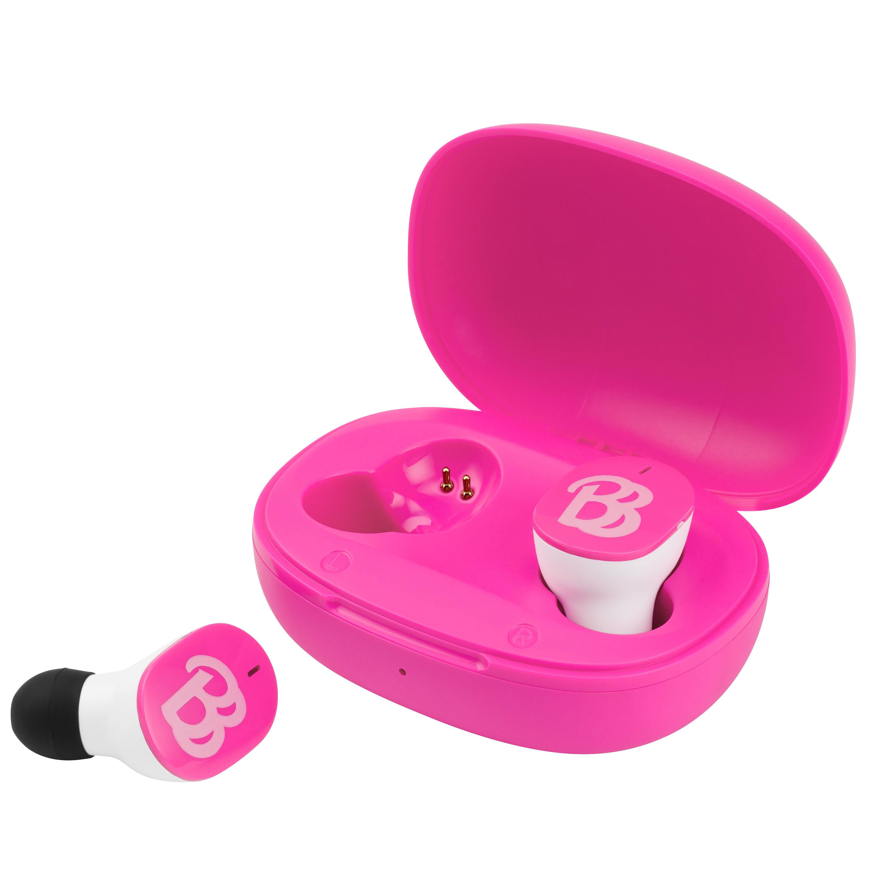 Alt View 2. eKids - eKids Barbie Wireless Earbuds for Kids, Bluetooth Earbuds with Charging Case - Pink.