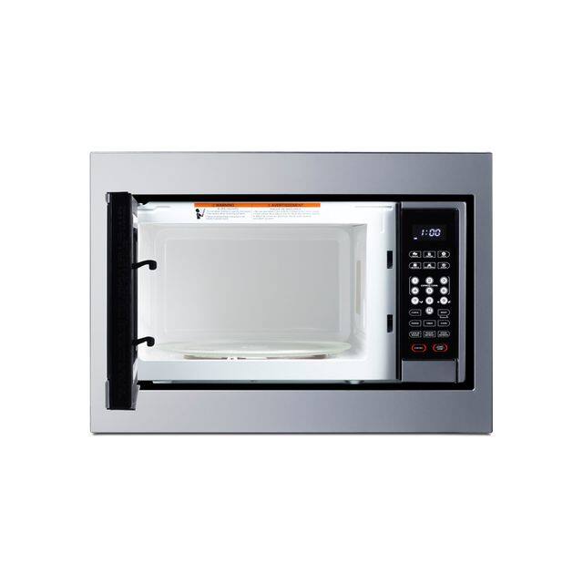Left. Summit Appliance - 24" Wide Built-In Microwave (Trim Kit Included) - Black and Silver.