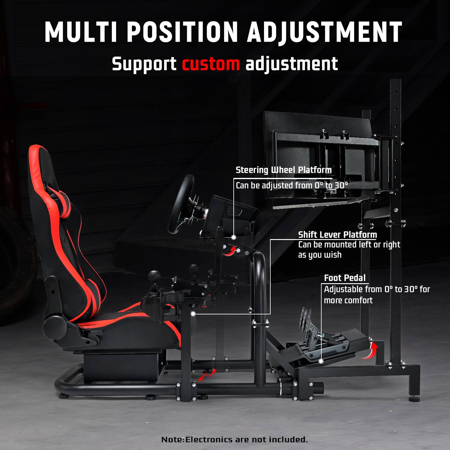 Dardoo 50mm Round Tube Racing Simulator Cockpit Fit for Logitech G29 ...