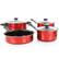Alt View 8. Gibson - Gibson Everyday Cardinal 7 Piece Nonstick Steel Cookware Set in Red - Red.
