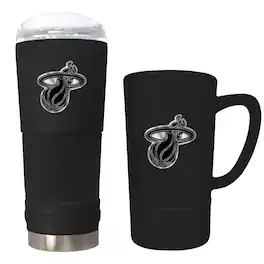 Great American Products - Miami Heat 24oz. Stealth Draft Tumbler and 15oz. Stealth Jump Mug Set - Multicolor