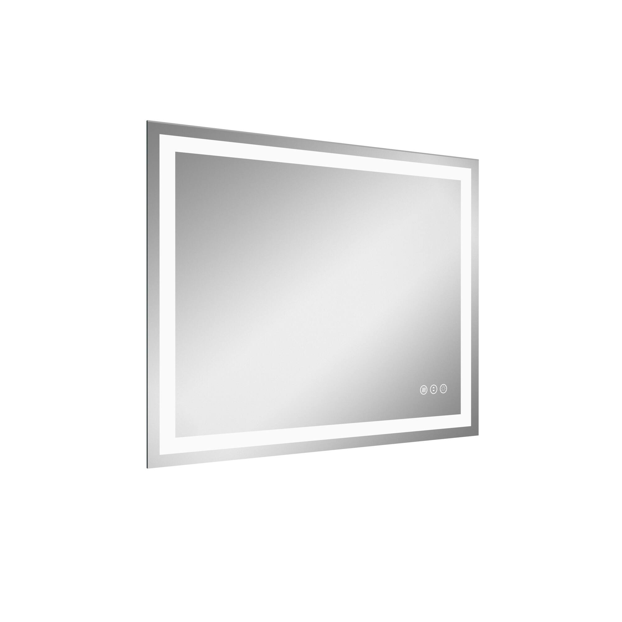 Alt View 1. Boyel Living - 38 in W x 48 in L Rectangular Frameless Wall Bathroom Vanity Mirror with Front and Backlit and Anti Fog.