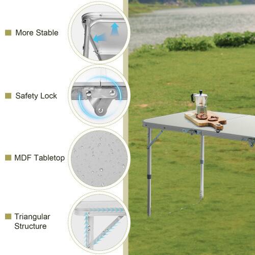 More Stable  
Safety Lock  
MDF Tabletop  
Triangular Structure