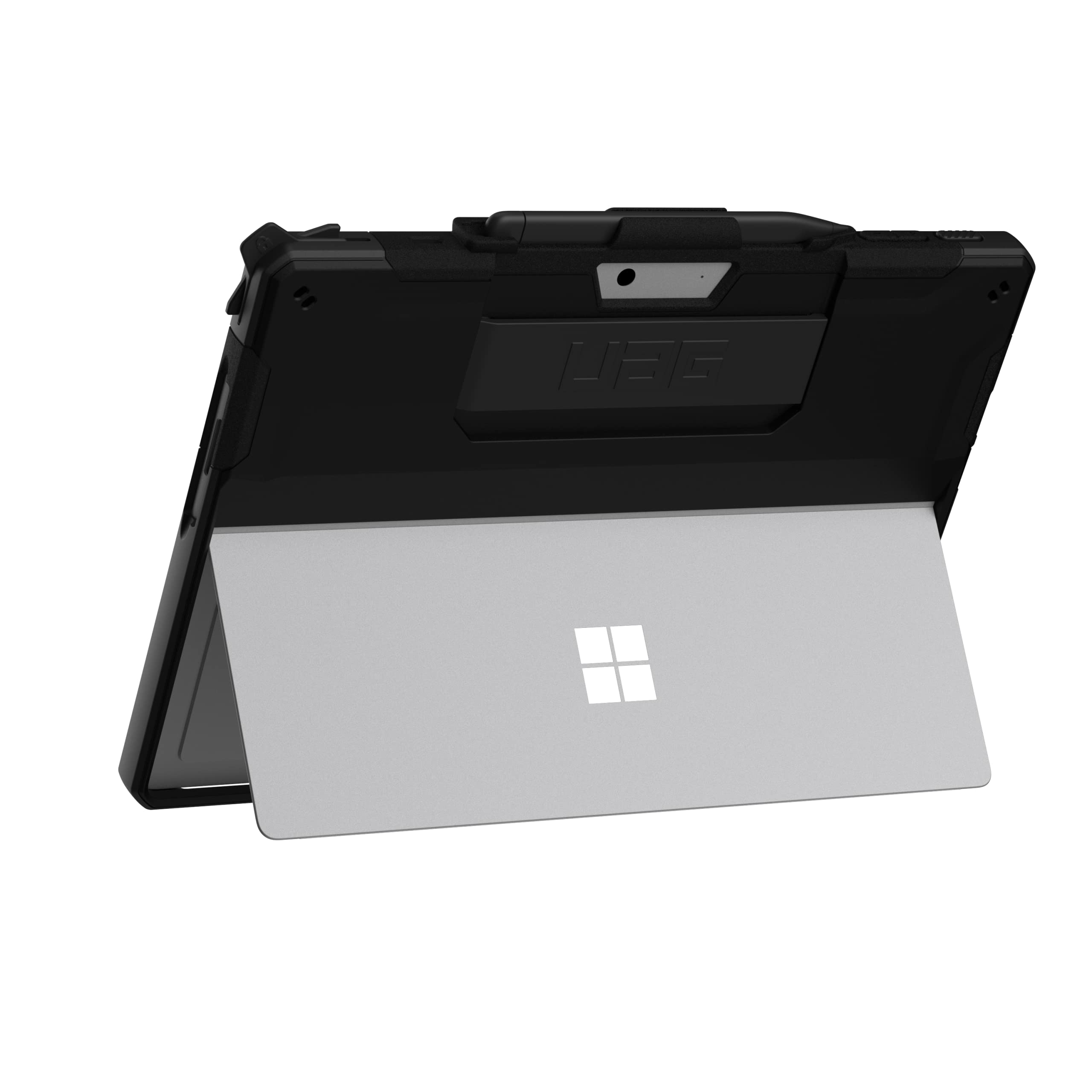 Alt View 4. UAG - Microsoft Surface Pro 13" 12th Edition/11th Edition Case w/ Built-in Kickstand, Pen Holder, & Hand Strap - Black.