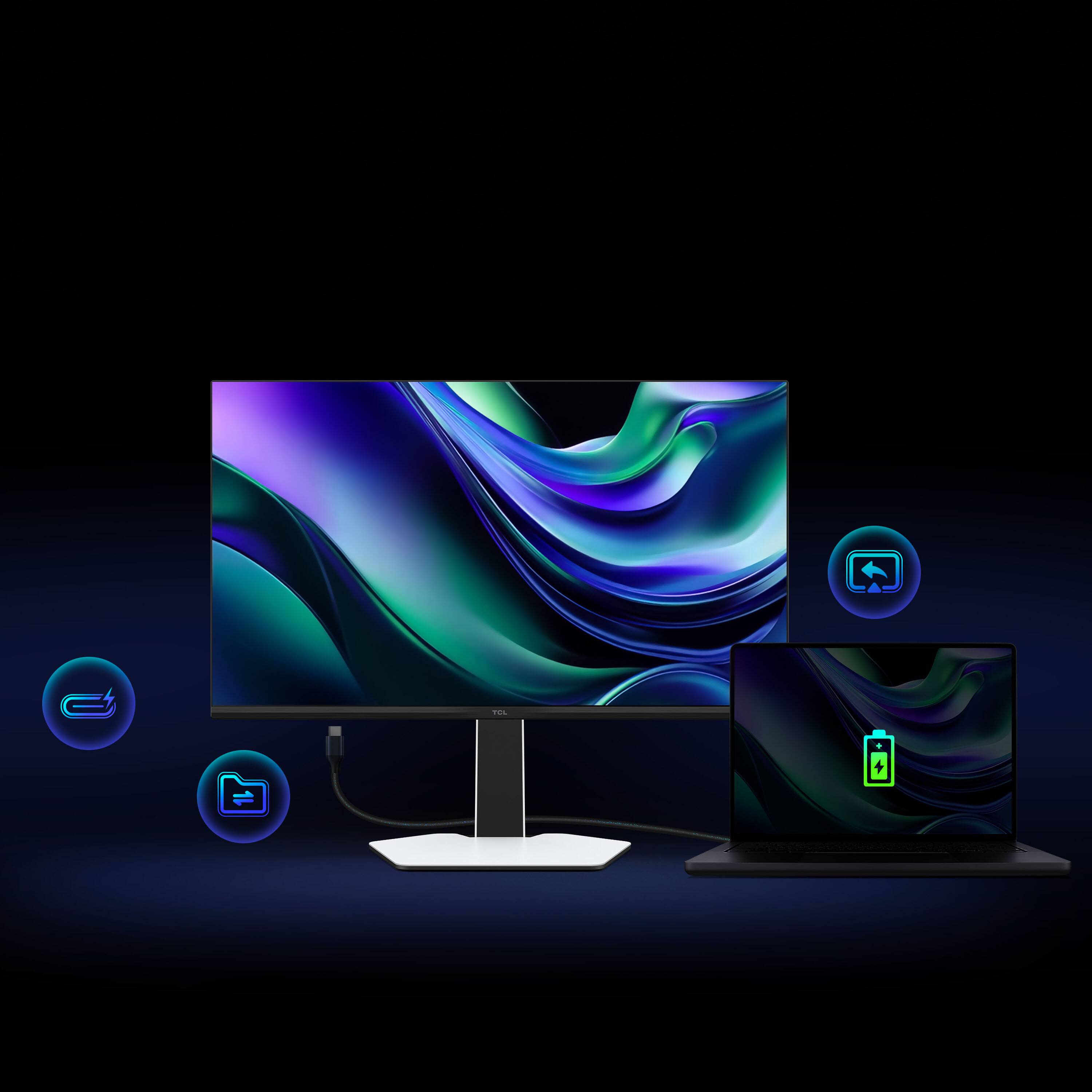 Alt View 15. TCL - 32" R84 Series 4K UHD HDR QD-Mini LED Gaming Monitor - Black and White.