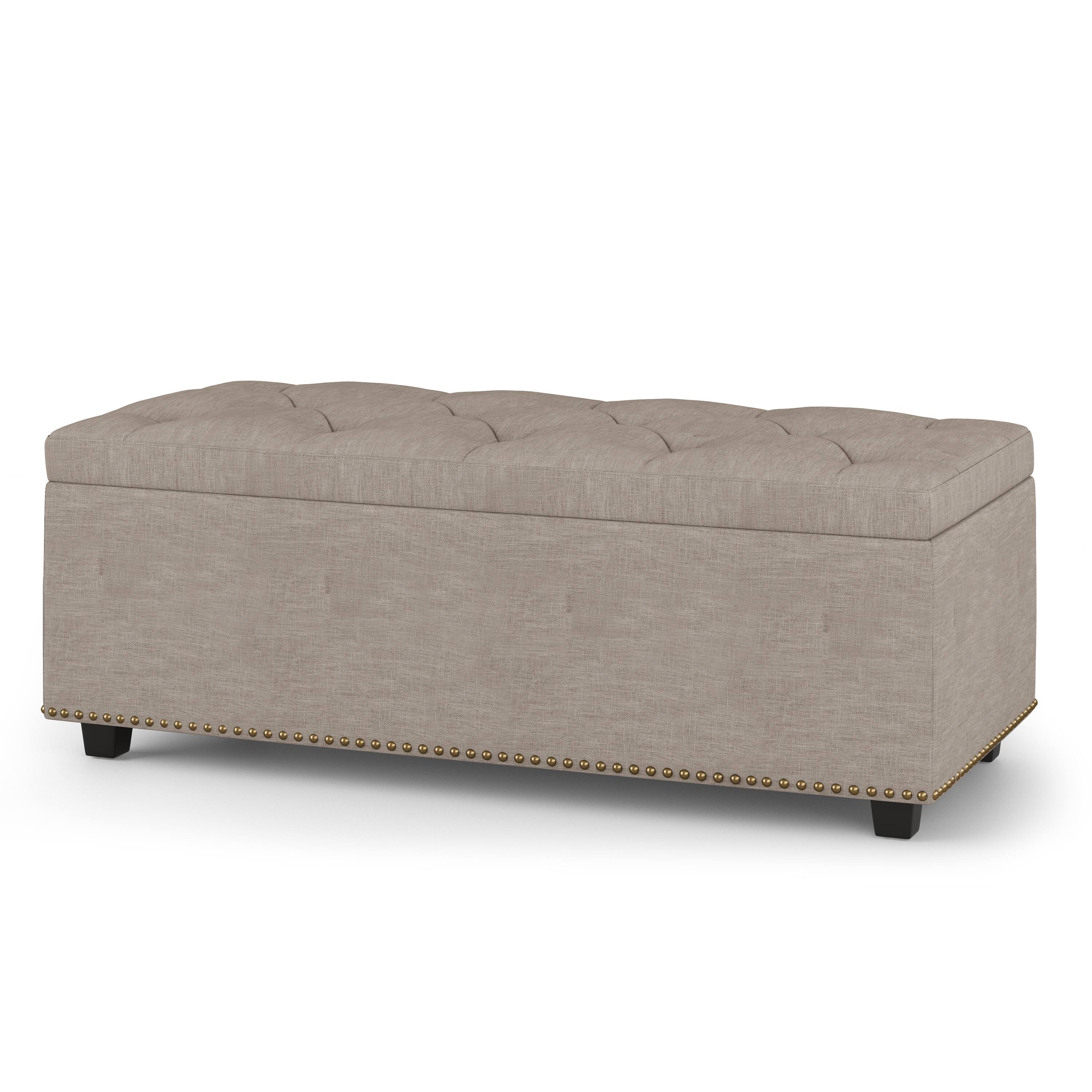 Angle Zoom. Simpli Home - Hamilton Lift Top Rectangular Storage Ottoman - Natural.