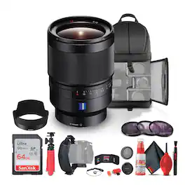 Sony - Distagon T FE 35mm f/1.4 ZA Standard Lens for Mirrorless Cameras (SEL35F14Z) - Bundle - Black