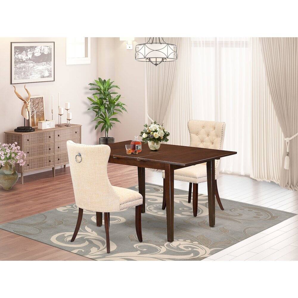 Alt View 8. East West Furniture - 3 Piece Kitchen Set Consists of a Rectangle Dining Table with Butterfly Leaf - Red.