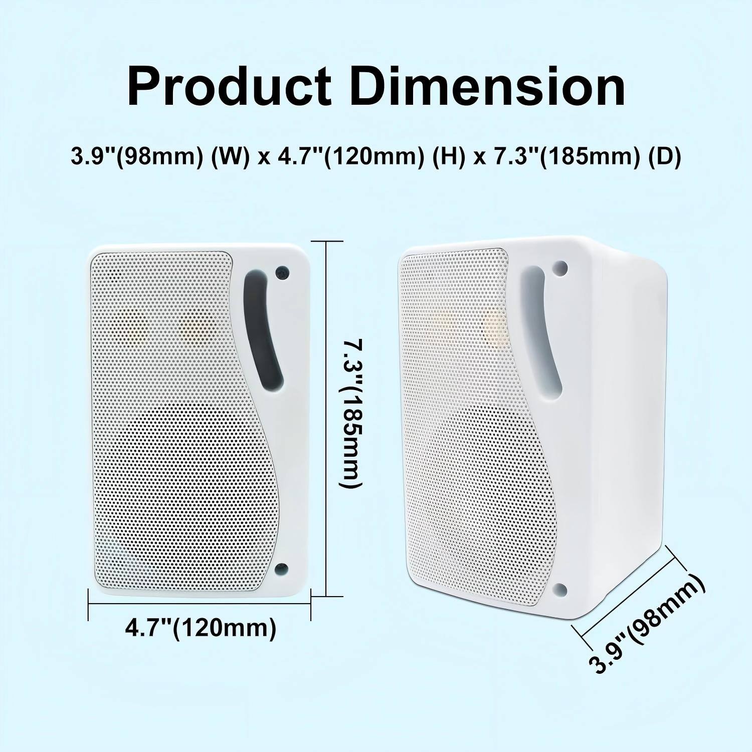 Product Dimension: 3.9" (98mm) (W) x 4.7" (120mm) (H) x 7.3" (185mm) (D)