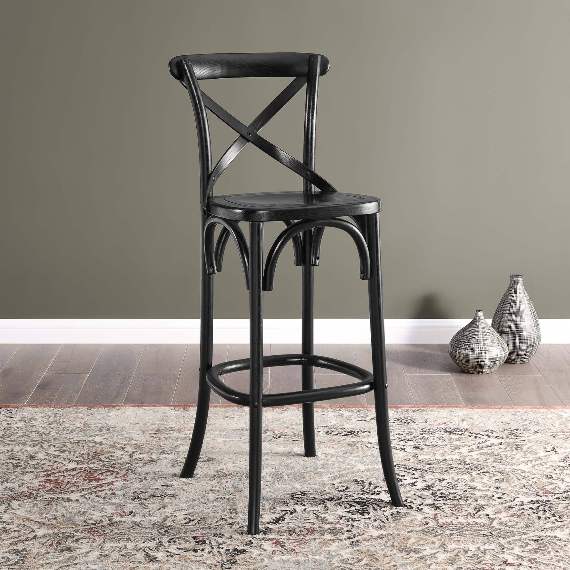 Alt View 7. Modway - Gear Bar Stool - Black.