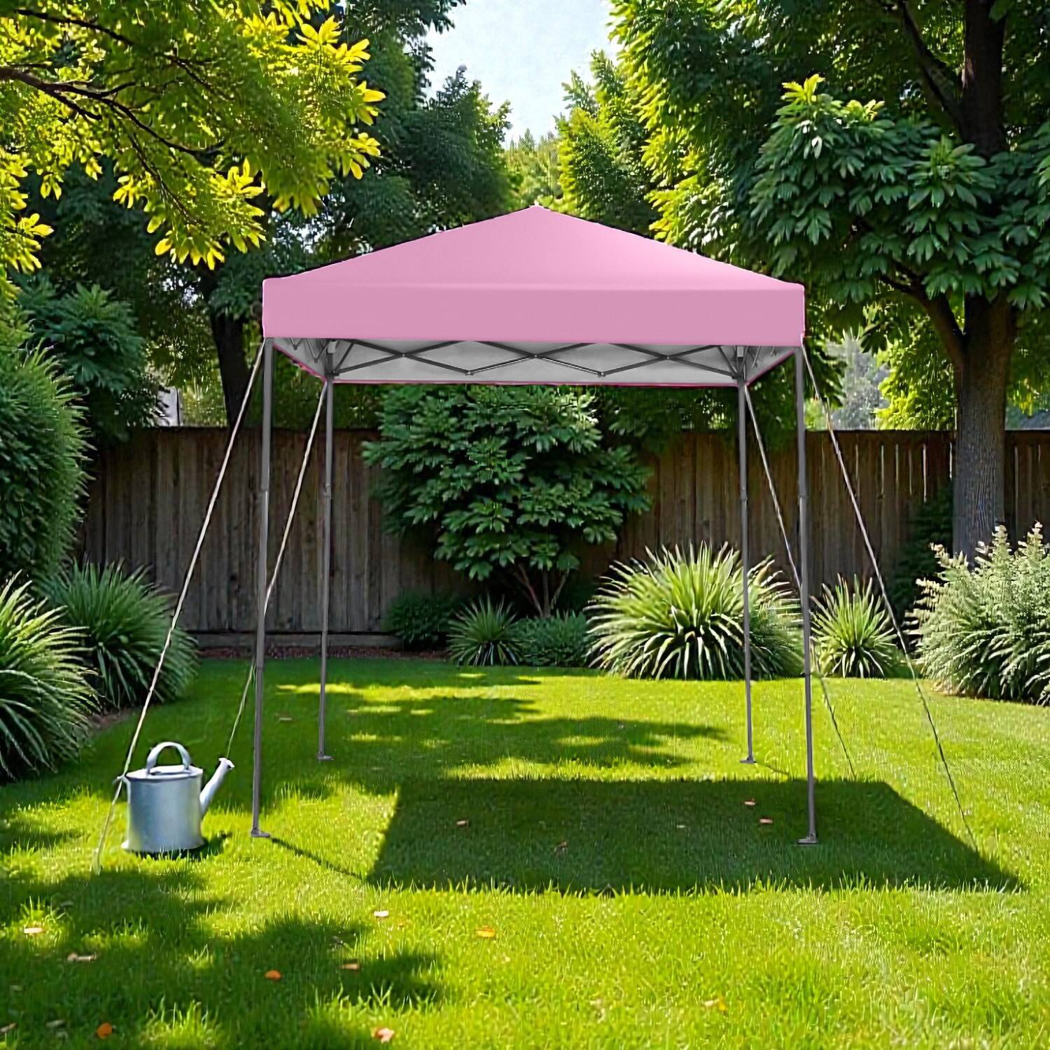 Hivvago - 6.6x6.6 Ft Quick Pop-Up Shade Canopy with UPF 50+ Sun Defense - Pink