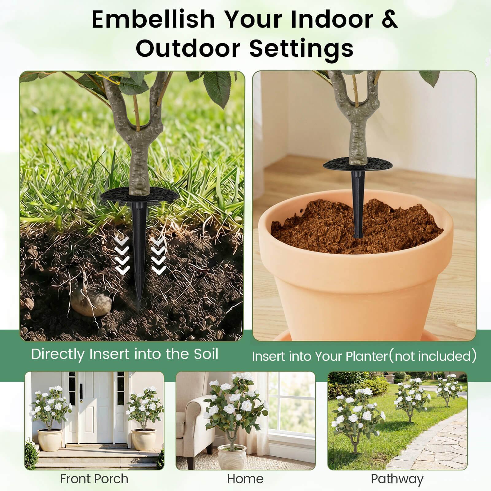 Embellish Your Indoor & Outdoor Settings

- Directly Insert into the Soil
- Insert into Your Planter (not included)

Front Porch
Home
Pathway