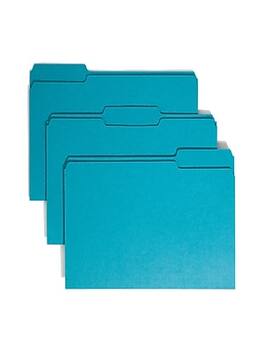Smead - File Folder, 1/3-Cut Tab, Letter Size, 100/Box - Teal