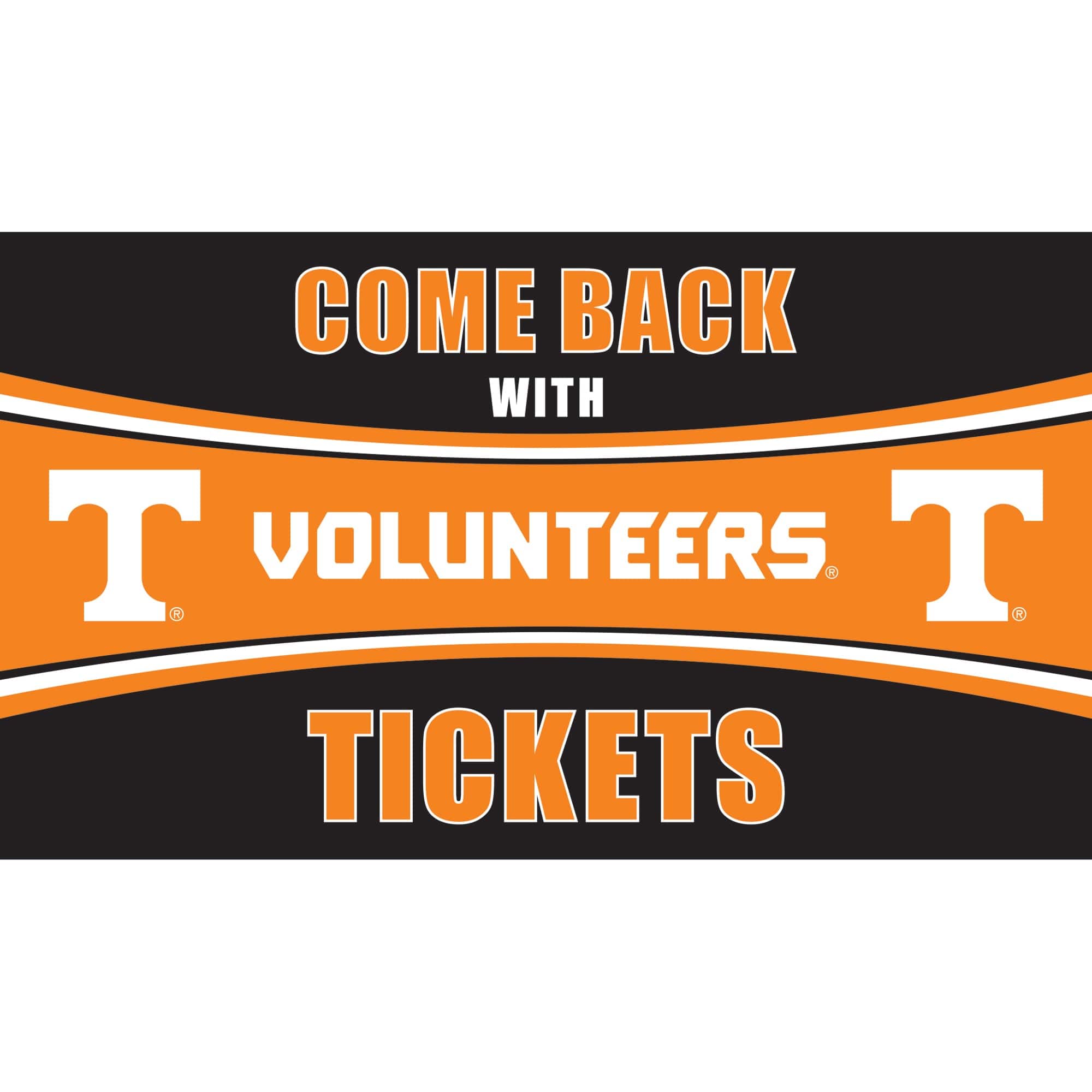 Evergreen Enterprises - Tennessee Volunteers 28" x 16" Come Back With Tickets Door Mat - Multicolor