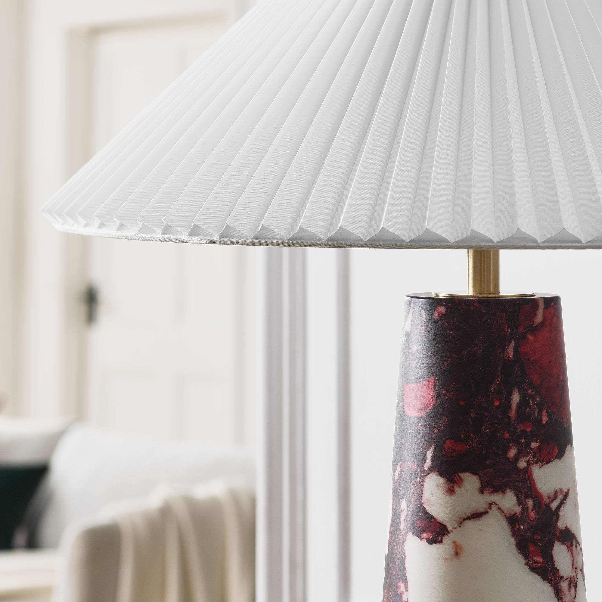 Alt View 2. Modway - Nera Marble Table Lamp by Modway - Red.