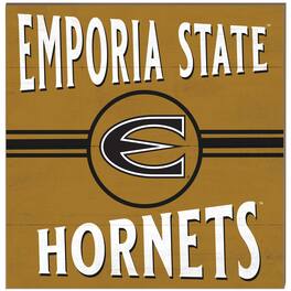 Jardine - Emporia State Hornets 10" x 10" Retro Team Sign - Gold