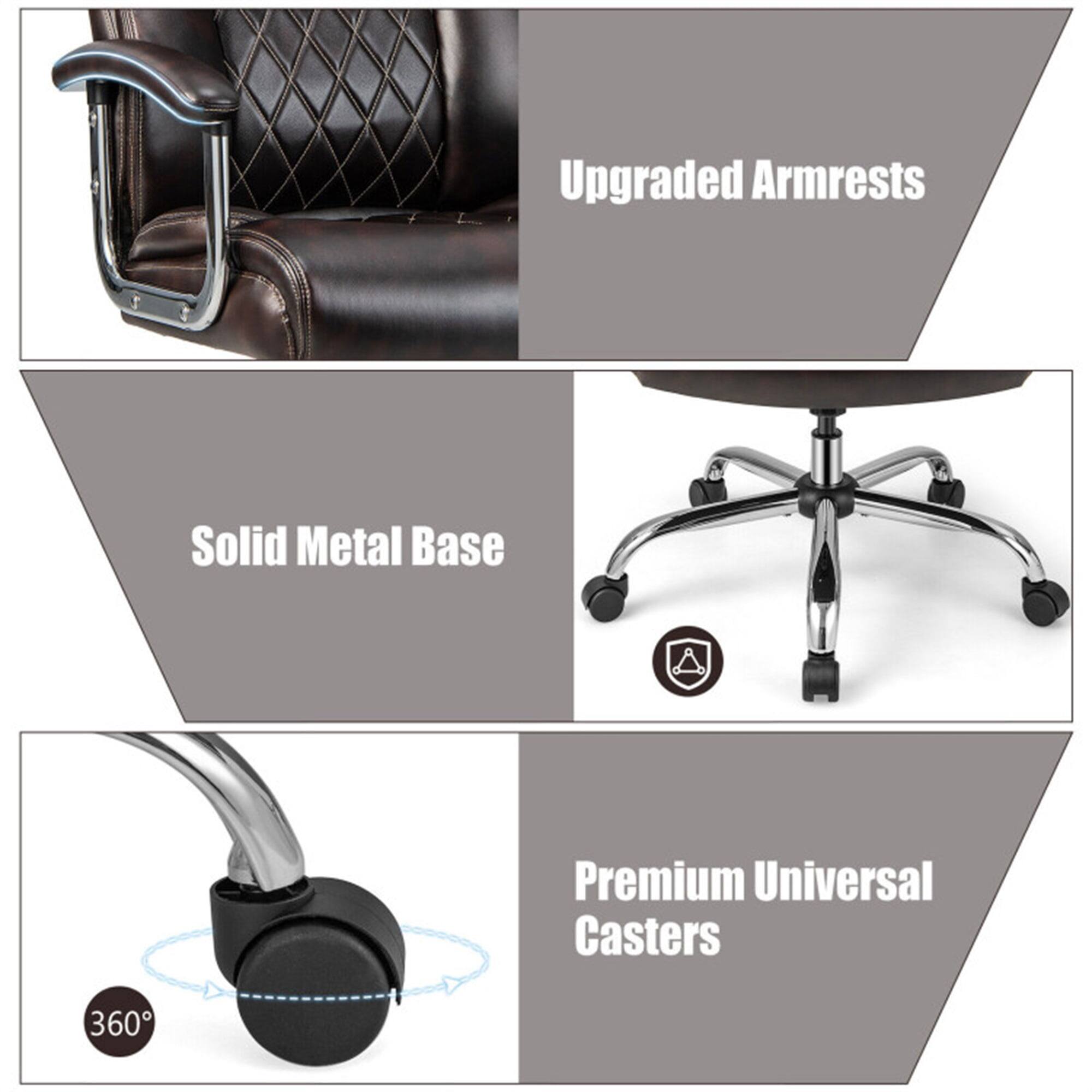 Upgraded Armrests  
Solid Metal Base  
Premium Universal Casters  
360°