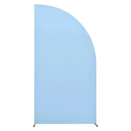 Front. GARVEE - 6 ft Wedding Arch Cover,Spandex Fitted Arch Covers,Round Top Chiara Arch Backdrop Cover - BLUE.