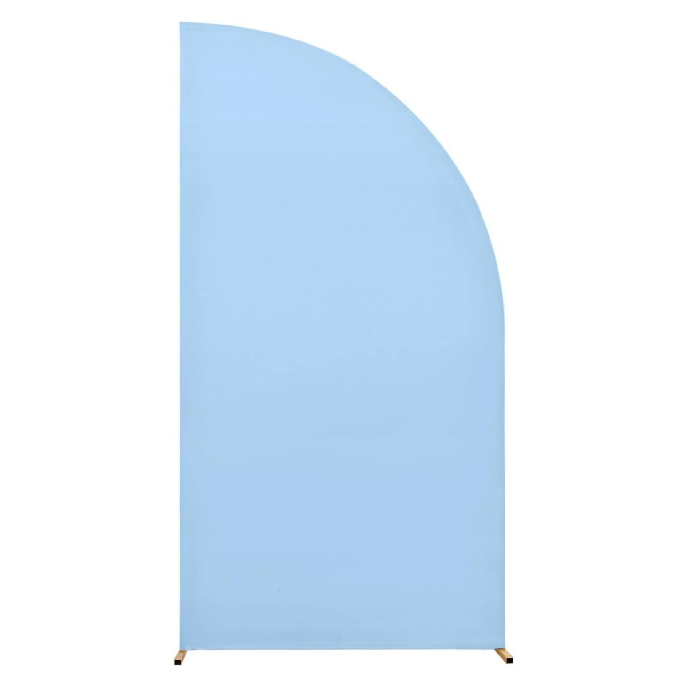 Front. GARVEE - 6 ft Wedding Arch Cover,Spandex Fitted Arch Covers,Round Top Chiara Arch Backdrop Cover - BLUE.