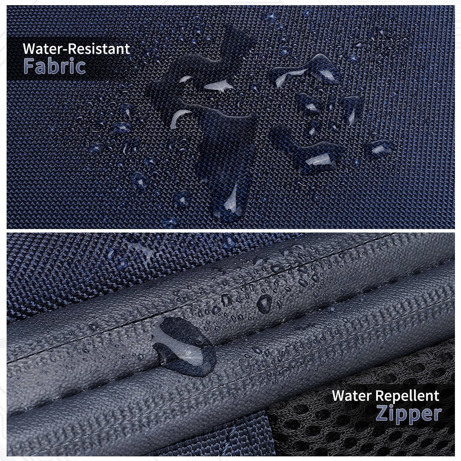 Water-Resistant Fabric  
Water Repellent Zipper