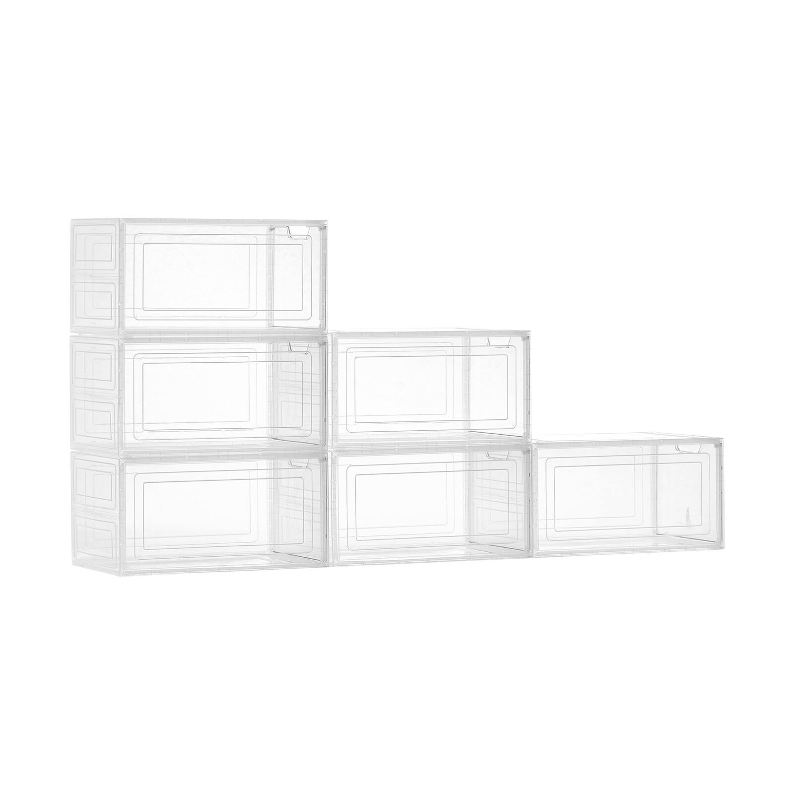 Alt View 5. VEVOR - VEVOR Clear Stackable Shoe Boxes Storage Organizers with Magnetic Door, Fit up to US Size 13 - Transparent White.