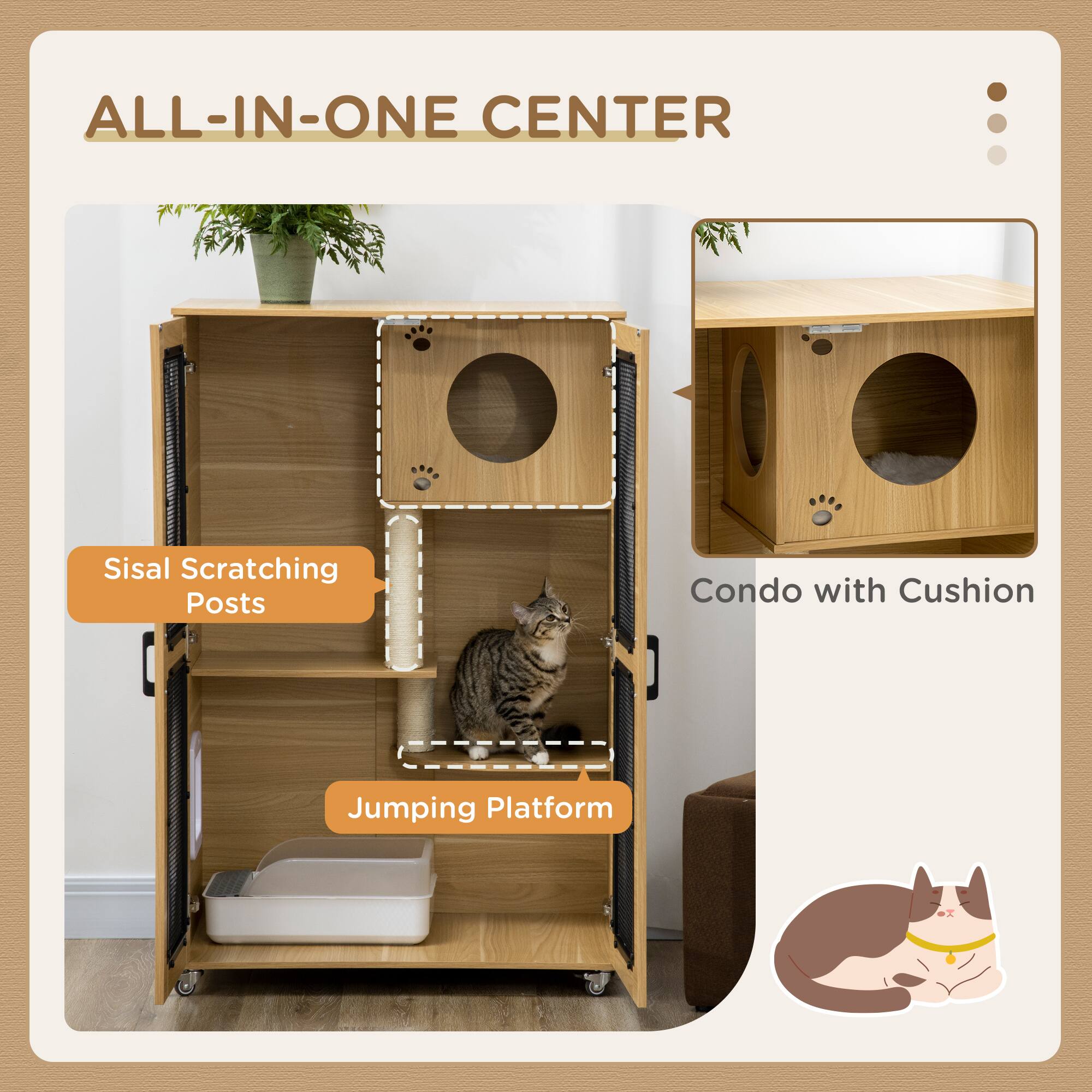 ALL-IN-ONE CENTER

Sisal Scratching Posts

Jumping Platform

Condo with Cushion