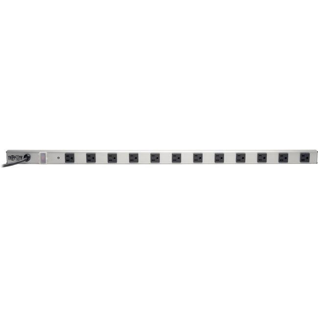 Front. Tripp Lite - Tripp Lite by Eaton 12-Outlet Vertical Power Strip 120V 15A 6 ft. (1.83 m) Cord 5-15P 36 in. - NEMA 5-15P - 12 x NEMA - Black.