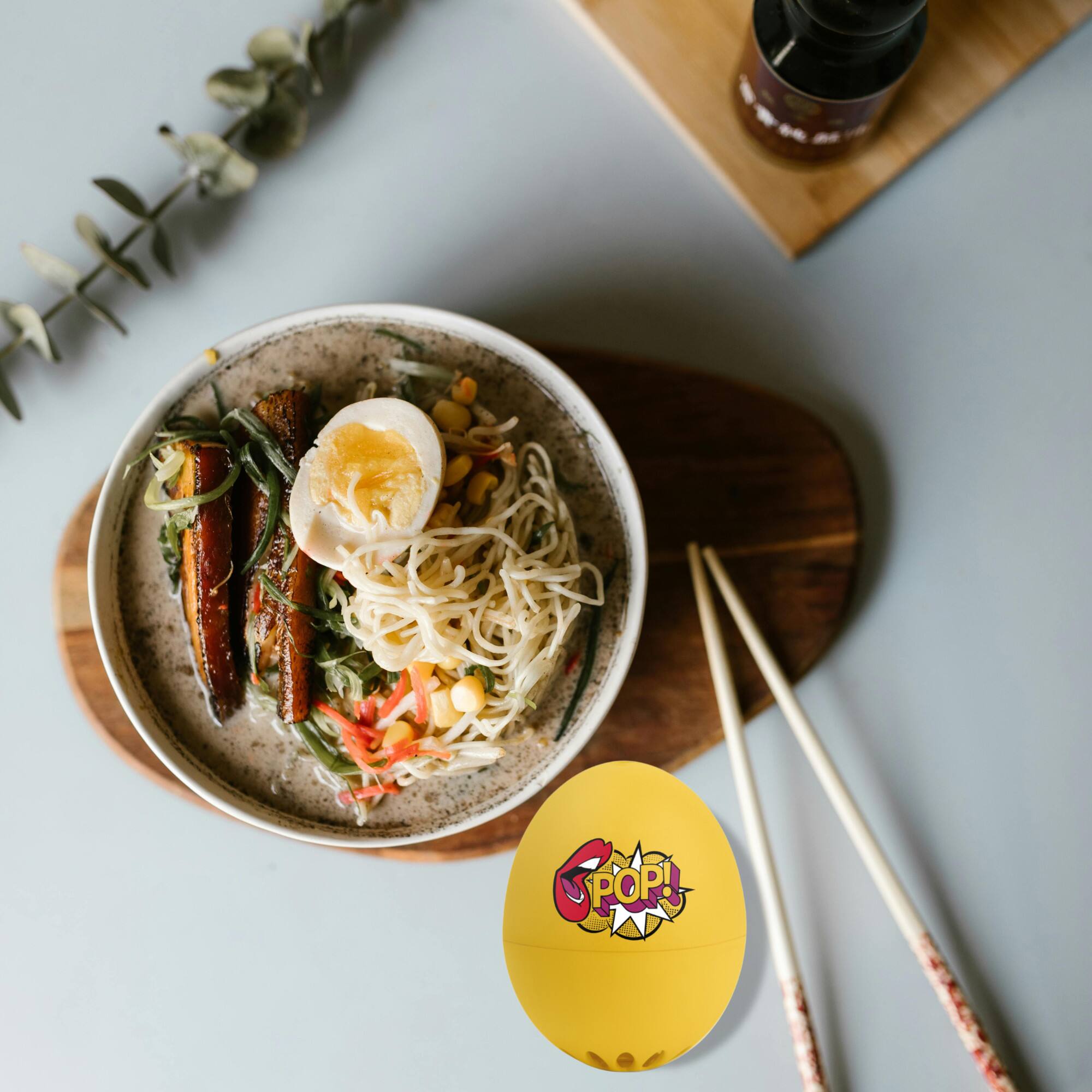 Alt View 2. BrainStream - Pop Art BeepEgg Egg Timer Musical Floating Egg Cooker for Soft Medium Hard Boiled Eggs - Yellow.