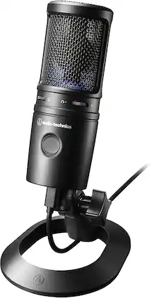 Front. Audio-Technica - Audio-Technica AT2020USB-X Cardioid Condenser USB Microphone, Black.